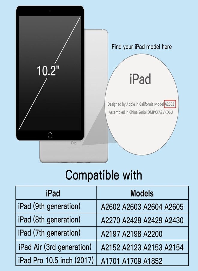 JETech Kids Case for iPad 10.2 Inch (9th/8th/7th Generation, 2021/2020/2019), iPad Air 3 10.5 (3rd Gen, 2019) and iPad Pro 10.5 2017, Shockproof Lightweight Tablet Cover with Handle Stand (Blue) - Image 2